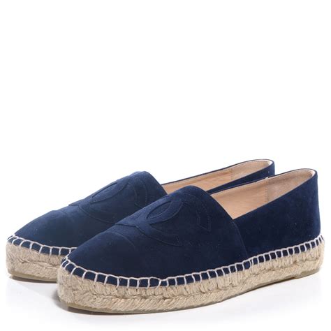 chanel espadrilles blue suede
